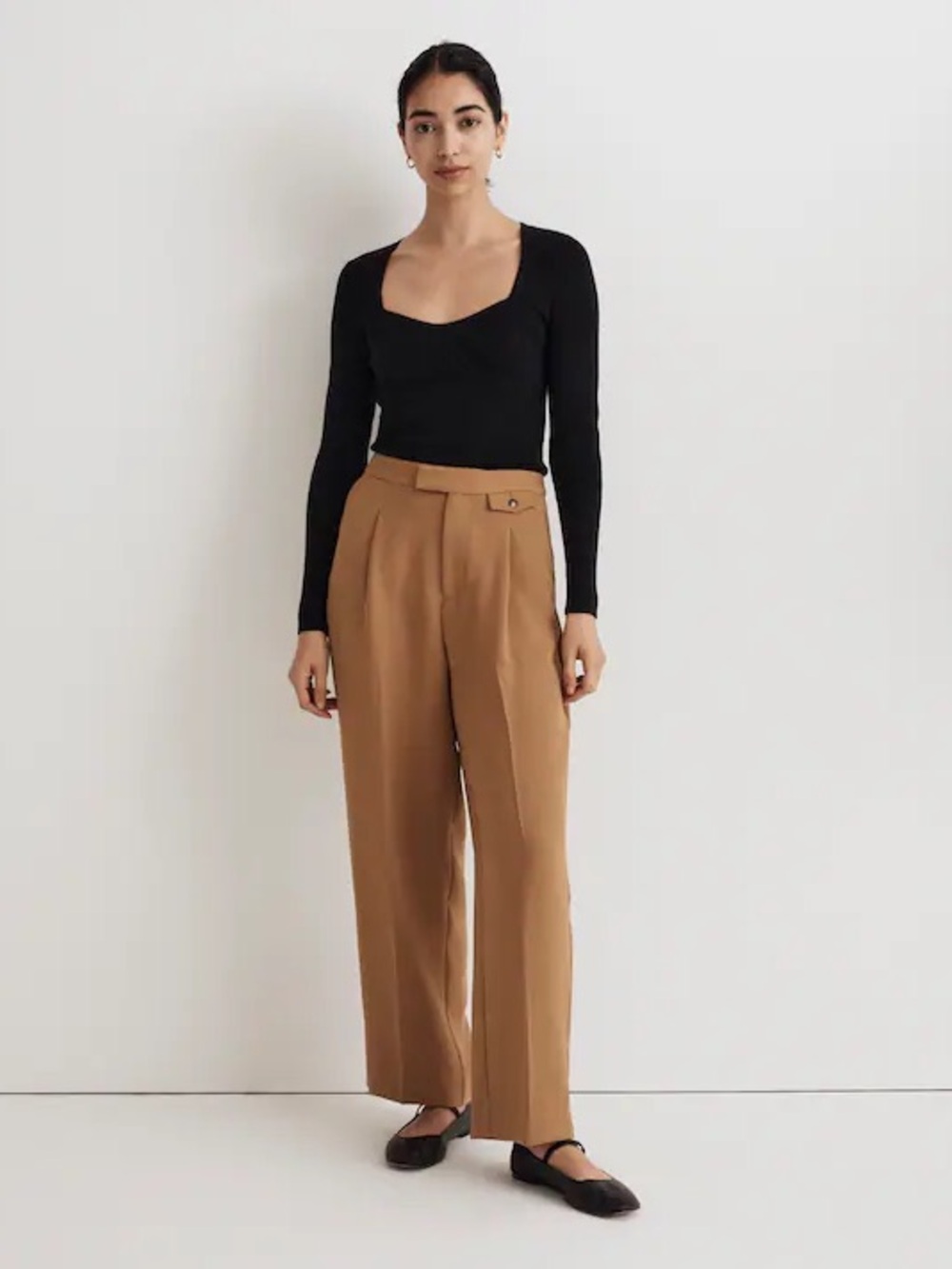 New Madewell Sz 4 The Rosedale High-Rise Straight Pant in Crepe